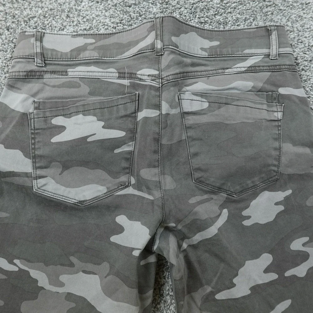 Democracy Jeans Womens 12 Gray Camo Ab Technology Pants Stretch Skinny Mid Rise